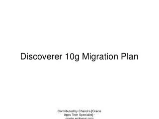 Discoverer 10g Migration Plan