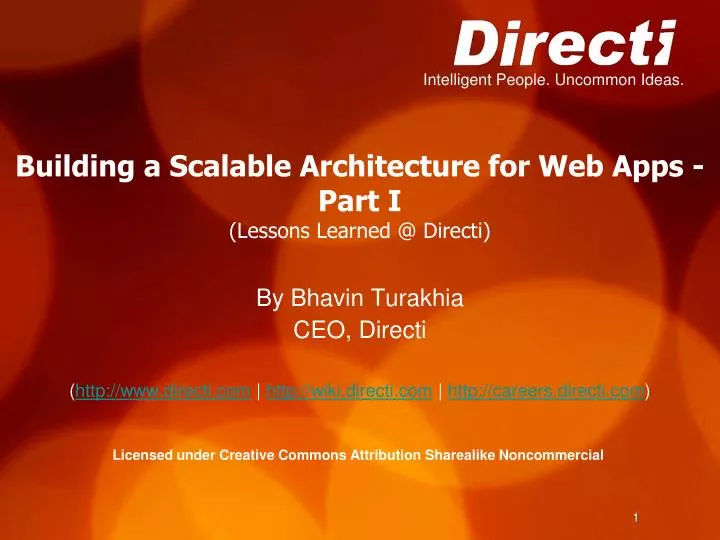 building a scalable architecture for web apps part i lessons learned @ directi