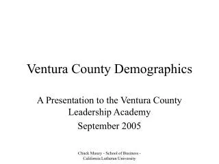 Ventura County Demographics