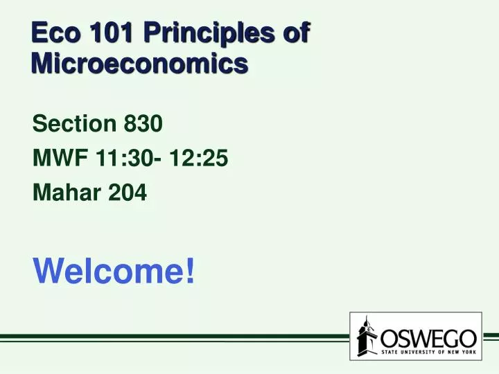 eco 101 principles of microeconomics