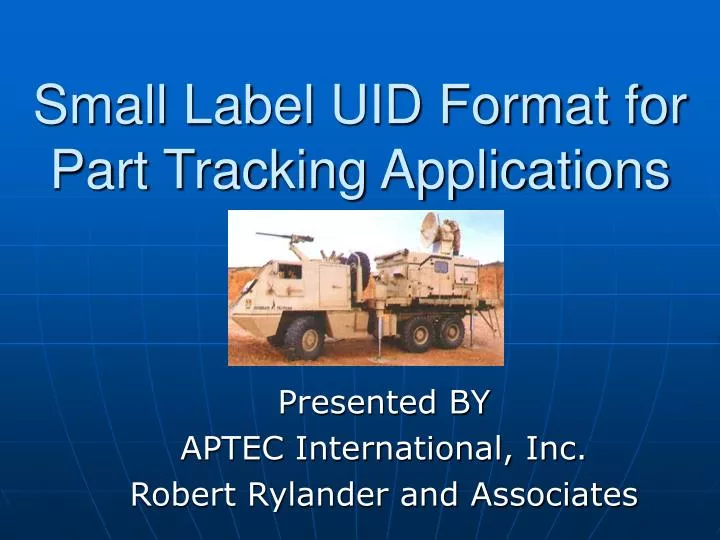 small label uid format for part tracking applications