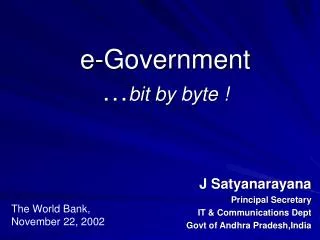 e-Government … bit by byte !