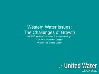 Western Water Issues: The Challenges of Growth