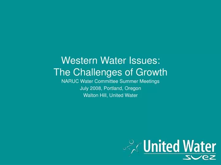 western water issues the challenges of growth