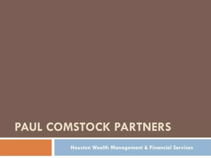 paul comstock partners