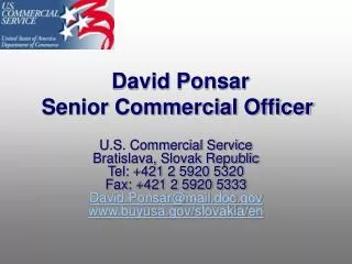 David Ponsar Senior Commercial Officer