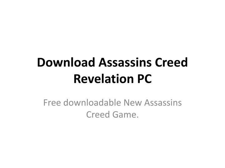 download assassins creed revelation pc