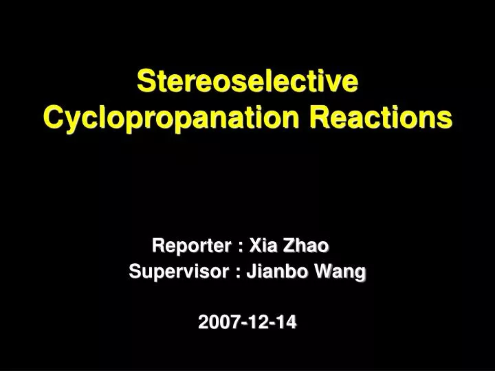 stereoselective cyclopropanation reactions