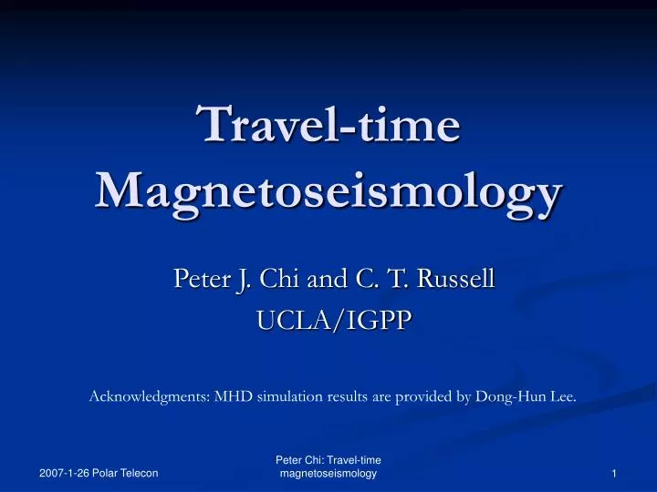 travel time magnetoseismology
