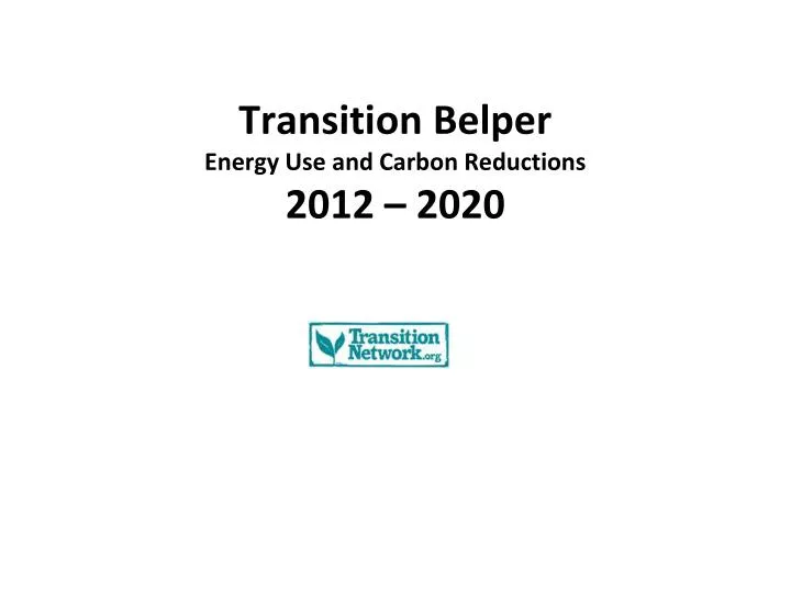 transition belper energy use and carbon reductions 2012 2020