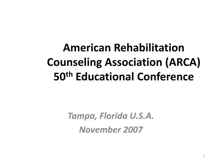 american rehabilitation counseling association arca 50 th educational conference