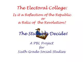 A PBL Project for Sixth Grade Social Studies