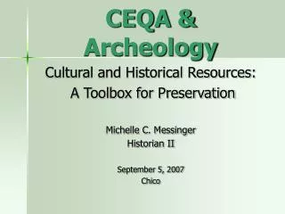 CEQA &amp; Archeology