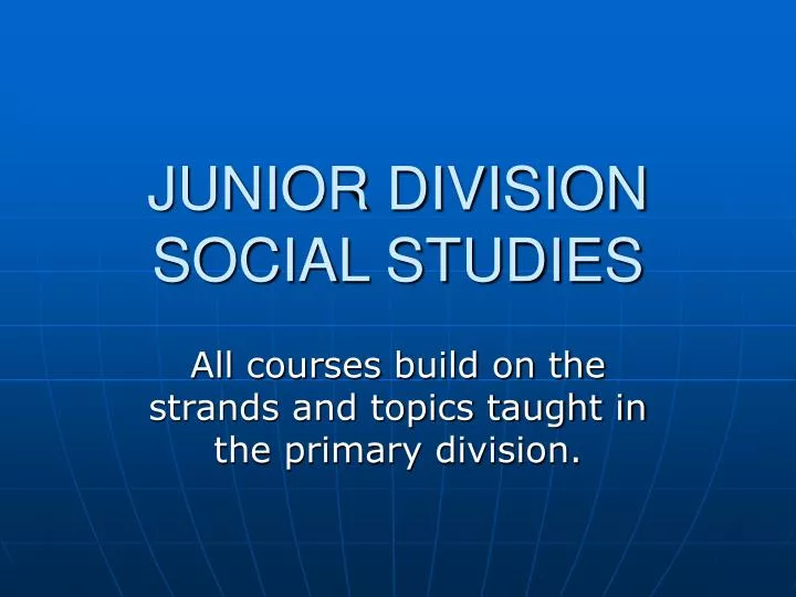 junior division social studies