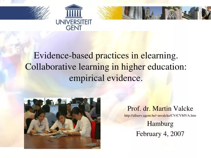 evidence based practices in elearning collaborative learning in higher education empirical evidence
