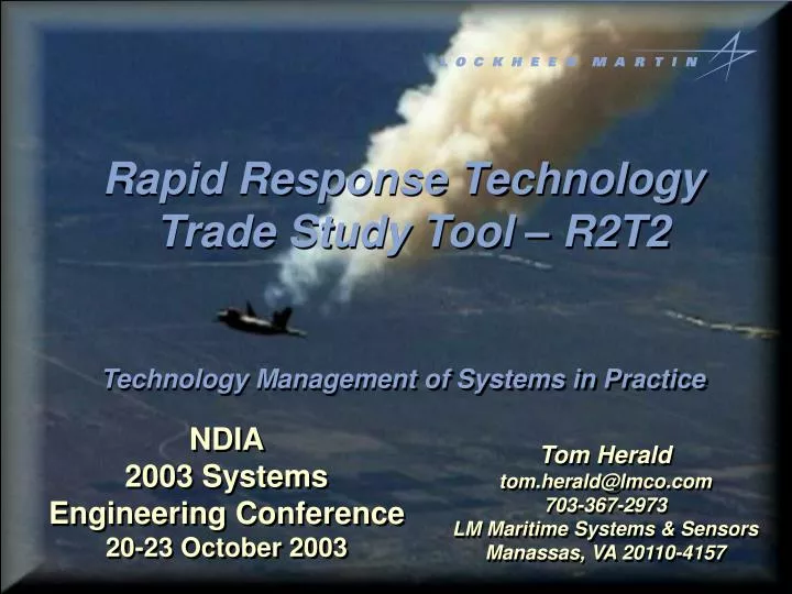 ndia 2003 systems engineering conference 20 23 october 2003