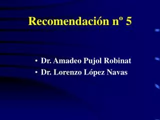recomendaci n n 5