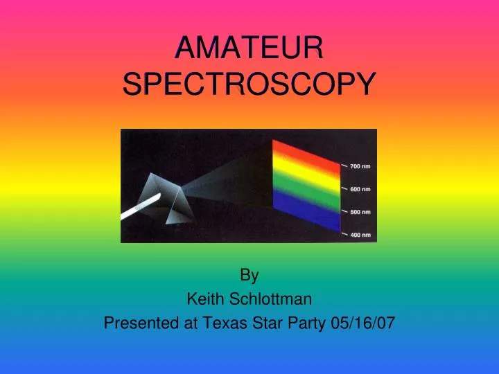amateur spectroscopy