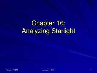 Chapter 16: Analyzing Starlight