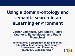 Using a domain-ontology and semantic search in an eLearning environment
