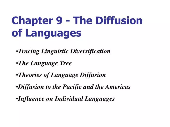 chapter 9 the diffusion of languages
