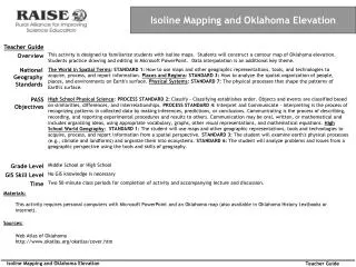 Isoline Mapping and Oklahoma Elevation