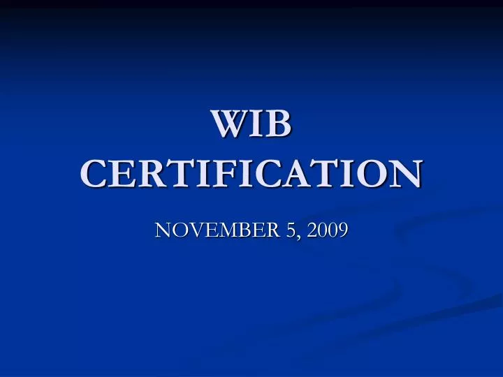 wib certification