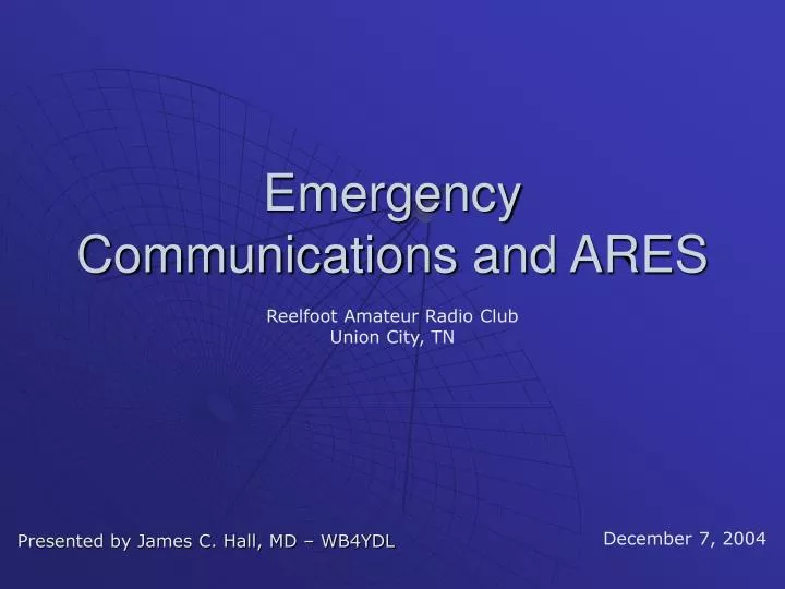 emergency communications and ares
