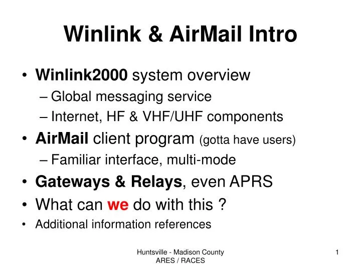 winlink airmail intro