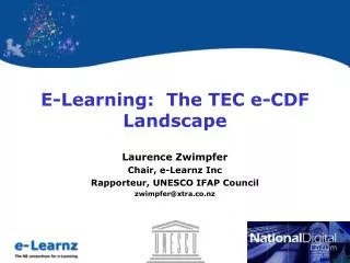 E-Learning: The TEC e-CDF Landscape