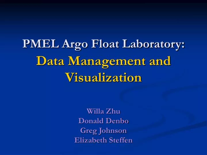 pmel argo float laboratory data management and visualization