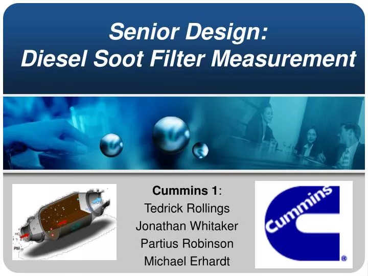 senior design diesel soot filter measurement