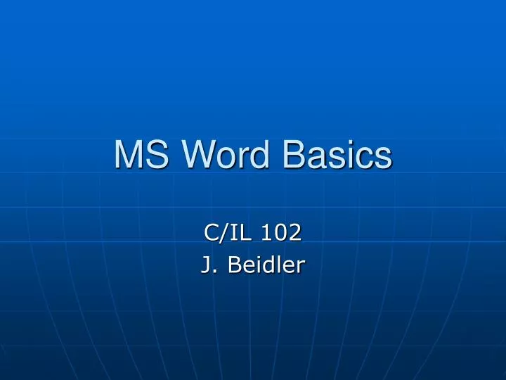 ms word basics