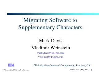 Migrating Software to Supplementary Characters