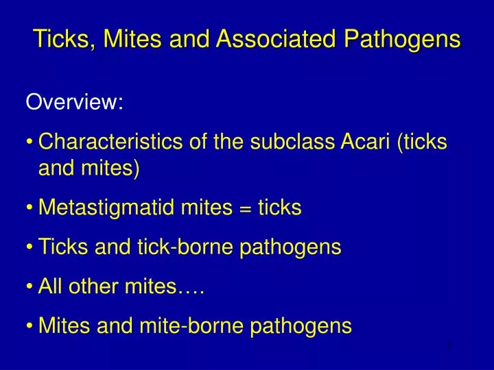 Ppt Ticks Mites And Associated Pathogens Overview Characteristics Of The Subclass Acari
