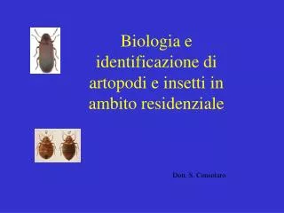 Biologia e identificazione di artopodi e insetti in ambito residenziale