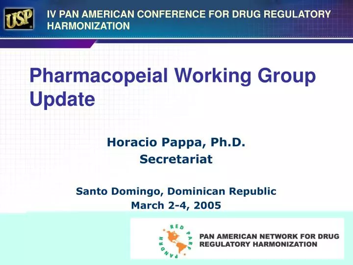 pharmacopeial working group update