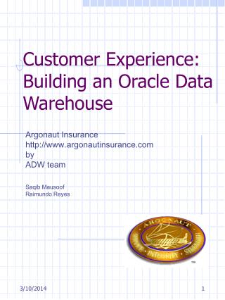 Customer Experience: Building an Oracle Data Warehouse