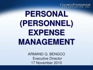 PERSONAL (PERSONNEL) EXPENSE MANAGEMENT