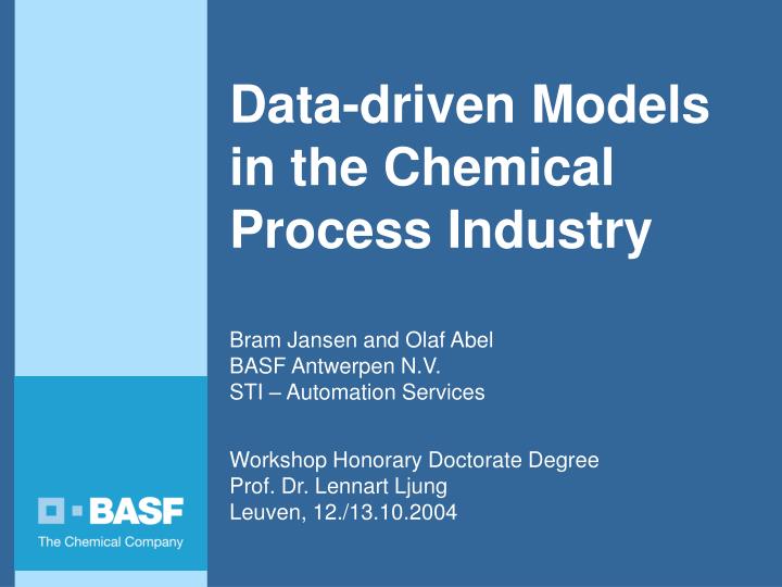 data driven models in the chemical process industry