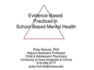 Evidence-Based Practices in School-Based Mental Health