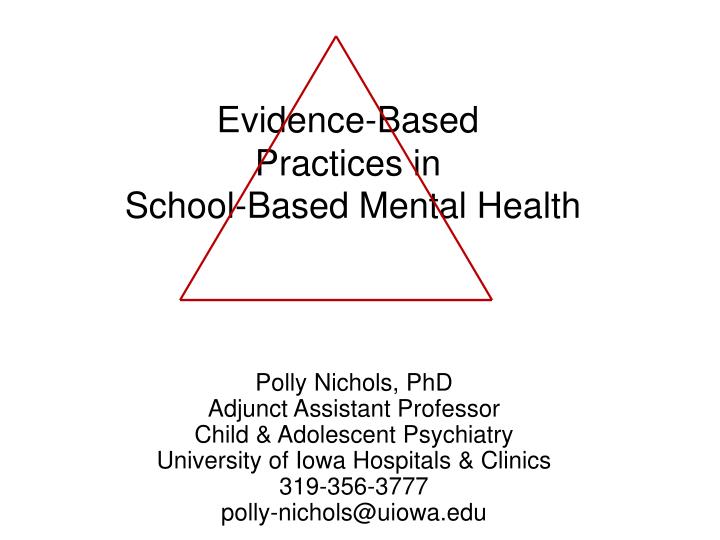 evidence based practices in school based mental health