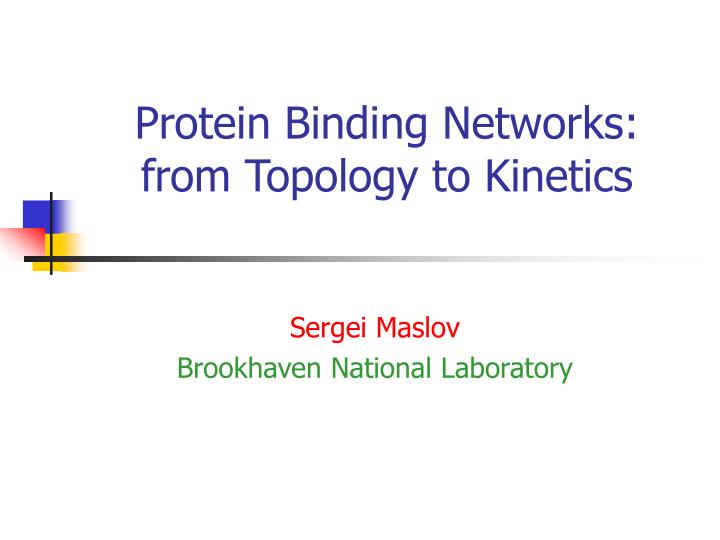 protein binding networks from topology to kinetics