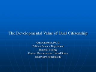 The Developmental Value of Dual Citizenship