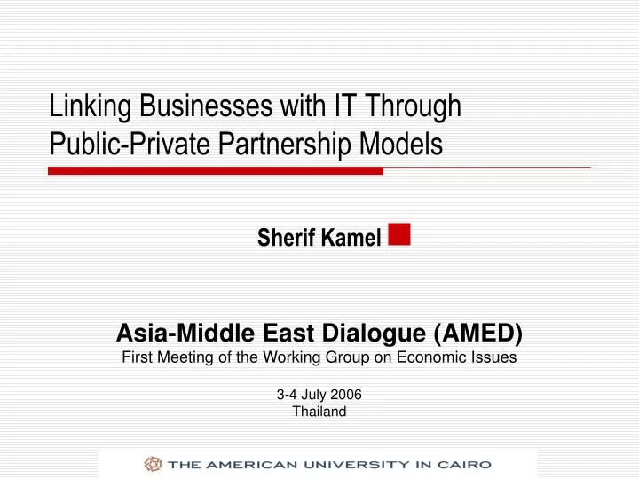 linking businesses with it through public private partnership models