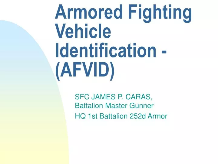 armored fighting vehicle identification afvid