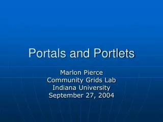 Portals and Portlets