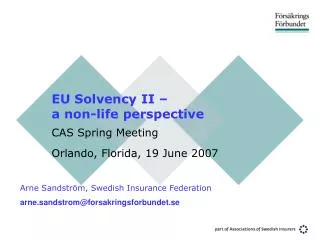 EU Solvency II – a non-life perspective