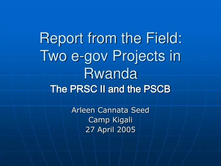 report from the field two e gov projects in rwanda