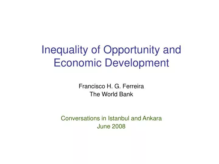 inequality of opportunity and economic development